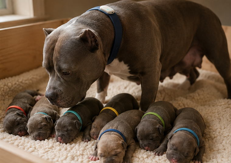 WhelpSafe neonatal puppy collar and colorways